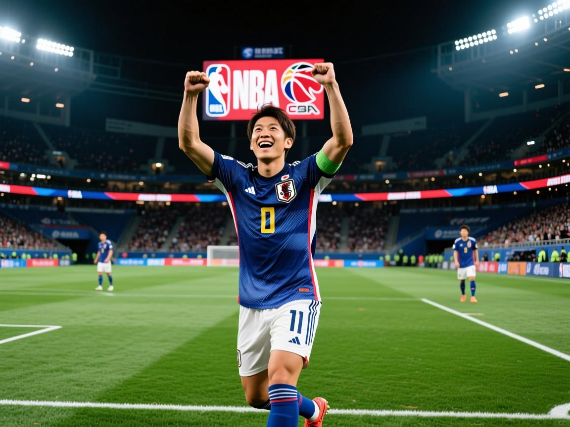 日本队足球运动员在比赛中获胜  第3张